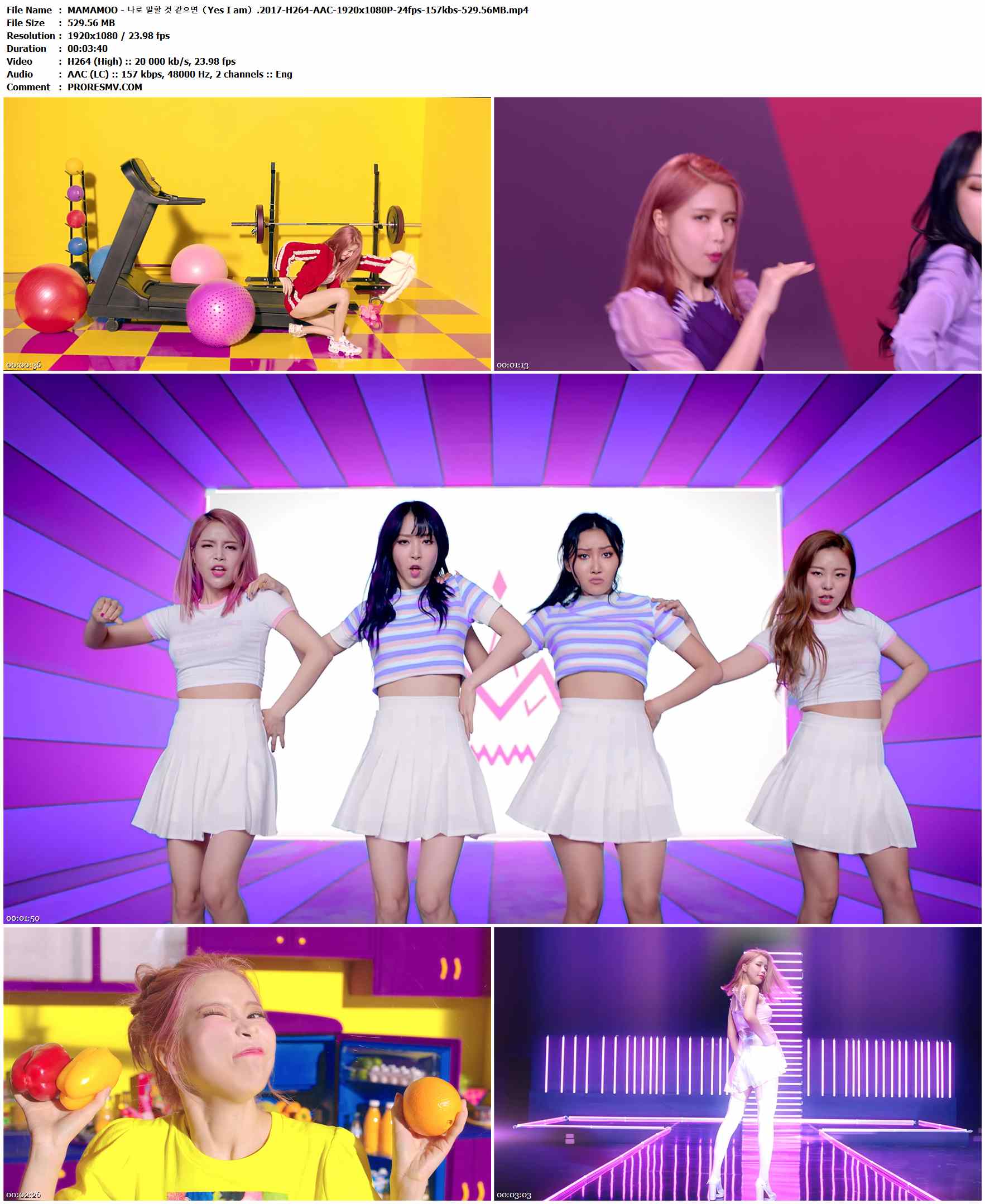 MAMAMOO - 나로 말할 것 같으면（Yes I am）.2017-H264-AAC-1920x1080P-24fps-157kbs-529.56MB官方MV_高清MV